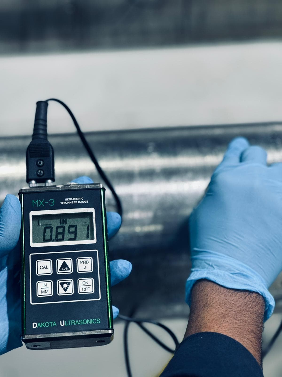 Digital thickness reading during Blacktech inspection
